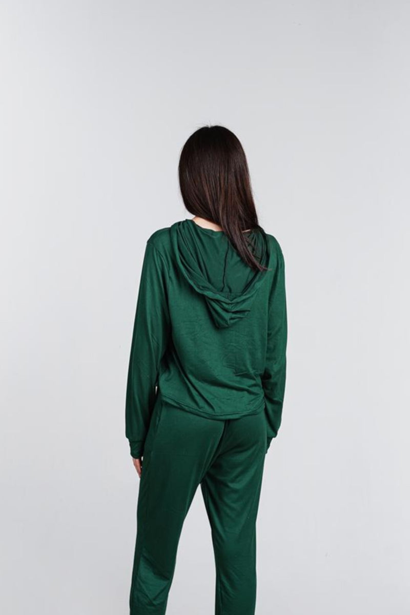 Pijama de 2 piezas Verde con Hoodie